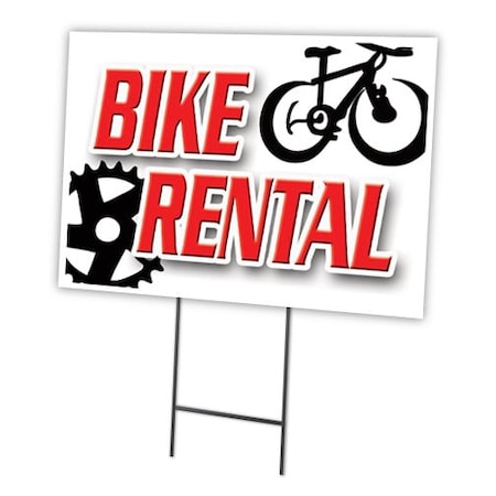 Signmission Bike Rental Yard Sign & Stake outdoor plastic coroplast window, C-1216 Bike Rental C-1216 Bike Rental